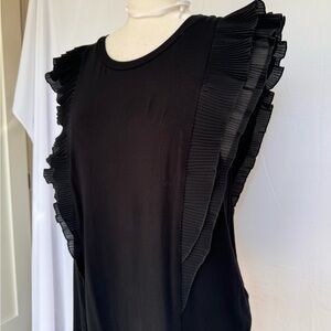 Chic Knit Black Top with Ruffle Sleeves. New excellent condition!